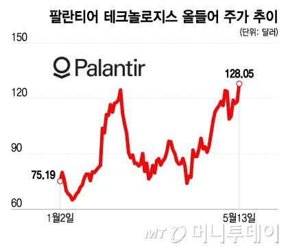 팔란티어 테크놀로지스 올들어 주가 추이/그래픽=이지혜