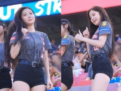 2024년 6월 KIA 타이거즈 소속 치어리더 이주은이 '삐끼삐끼 춤'을 선보이고 있다. /유튜브