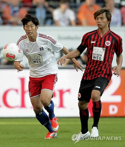 2012년 9월 16일 함부르크와 프랑크푸르트 경기. 이 경기에서 손흥민은 득점했다.[EPA=연합뉴스]