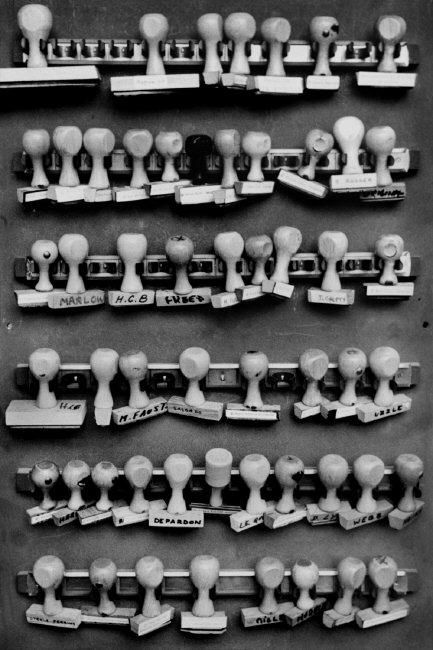 Stamps of Magnum photographers, Magnum Photos Agency, Rue Christine, 6th arrondissement, Paris, France, 1980(C) Alex Webb/Magnum Photos