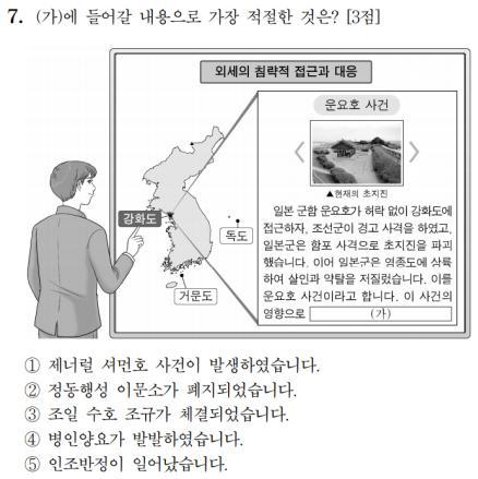 올해 수능 한국사 7번 문항 [경북도 제공. 재판매 및 DB금지]