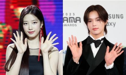 르세라핌 카즈하(왼쪽)과 앤팀 케이. 뉴스1