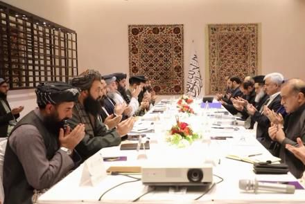 파키스탄과 아프간 대표단 [아프간 매체 톨로뉴스 캡처. 재판매 및 DB 금지]