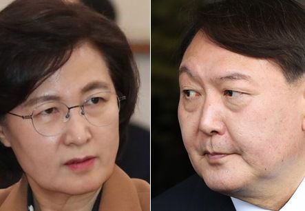 추미애 법무부장관과 윤석열 검찰총장