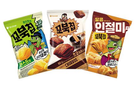 크런키 빼빼로(윗쪽부터), 오리온 미쯔 대용량 팩, 꼬북칩 초코츄러스 [각사 제공]