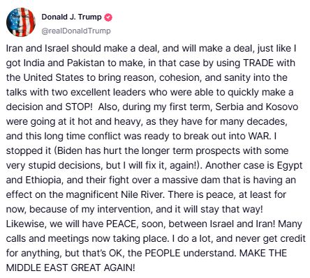 /사진=도널드 트럼프 미국 대통령 트루스소셜