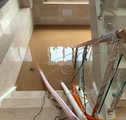 광주 영산강변 납골당 침수를 전하는 SNS 게시물[페이스북 캡처. 재판매 및 DB 금지]