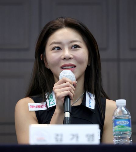 미디어데이에서 시즌 목표를 밝히는 당구여제 김가영[PBA 제공. 재판매 및 DB 금지]