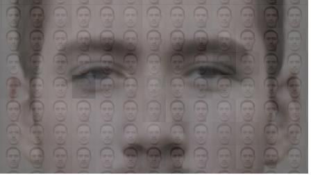 백산 모습 복원AI가 남아있는 사진의 인물 특성을 구별해 내고 이를 바탕으로 평균 50대 나이의 백산의 모습을 구현해 내고 있는 모습. [KNN 제공]