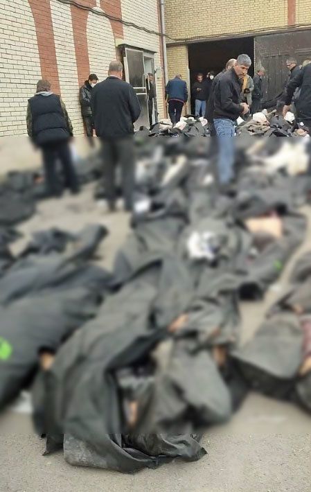 11일(현지 시간) 이란 수도 테헤란 남부 카흐리자크 지역 법의학 의료센터에 시신들이 쌓여있다. 영국에 본부를 둔 이란 반체제 매체 이란 인터내셔널은 이날 반정부 시위로 해당 영안실에 약 250명의 시신이 안치됐다고 전했다. 사진 출처 X