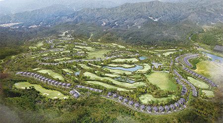 우성리조트가 개발하는 강원도 평창 알펜시아리조트 고급 빌라 단지 조감도. (우성건영 제공)