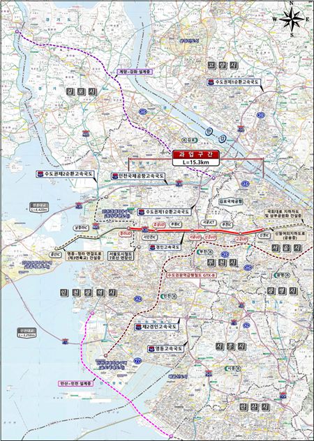 ▲경인고속도로 지하화 위치도 ⓒ인천광역시