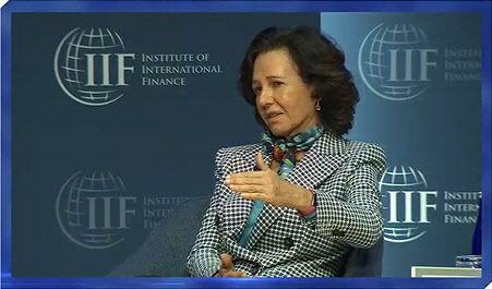 스페인 최대 은행인 산탄데르은행의 아나 보틴 회장이 13일(현지시간) 미국 워싱턴DC에서 열린 국제금융협회(IIF) 멤버십 연례 총회에서 발언하고 있다. (사진=IIF, 김정남 특파원)