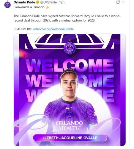 오바예의 영입을 발표한 올랜도.[올랜도 프라이드 구단 SNS, 재판매 및 DB 금지]