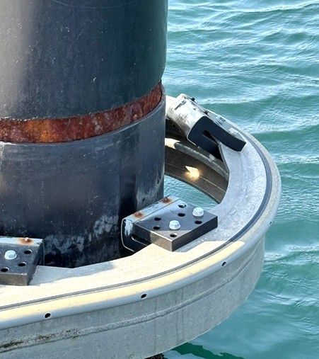 포항시 남구 송도동 인근 형산강 하구에 설치된 마리나 계류장 하자 부분 [포항시의회 김하영 의원 제공]