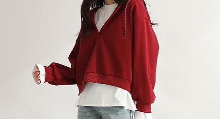 자체제작! 브이넥 후드 & 나시 set