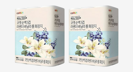 코멧 순백 3겹 라벤더 바닐라 롤화장지