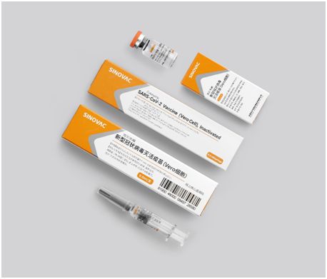 중국 시노백사의 코로나19 백신. 용기와 주사기에 모두 보관할 수 있다. 환구시보 캡처