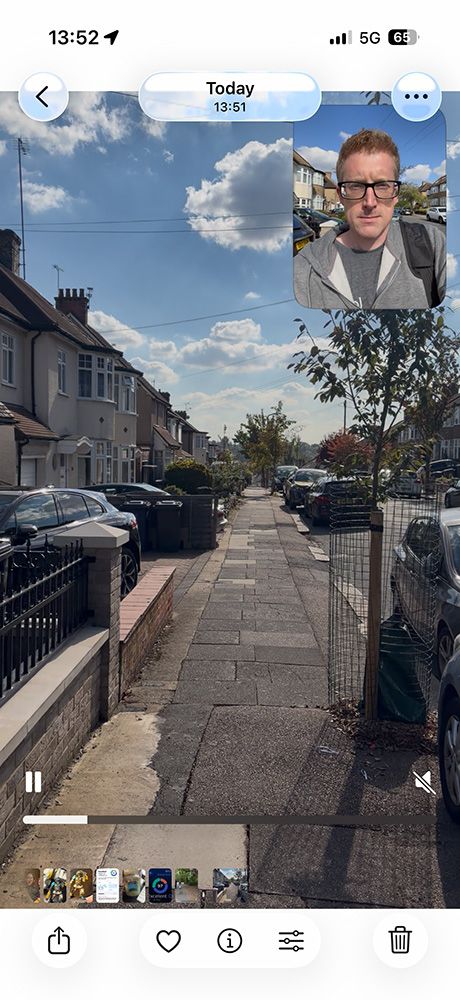 아이폰 17 듀얼 캡처 기능으로 촬영한 영상 스크린샷David Price / Foundry