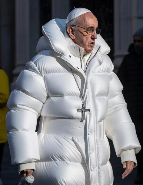 최근 프란치스코 교황이 흰색 롱패딩을 입고 바티칸시국의 성베드로광장을 산책하는 모습을 담은 사진이 SNS에서 화제가 됐다. 이는 이미지 생성 AI인 미드저니를 이용해 만들어진 것으로 확인됐다. 미국 온라인 커뮤니티 레딧 캡처                                    네덜란드 헤이그의 마우리츠하위스 미술관이 진행한 얀 페르메이르의 '진주 귀걸이를 한 소녀' 의 모작 공모 전시 이벤트에서 AI가 그린 작품이 논란이 됐다. 율리안 판디컨 인스타그램 캡처