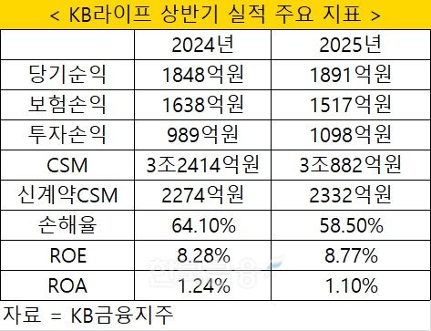 자료 = KB금융지주 상반기 실적보고서