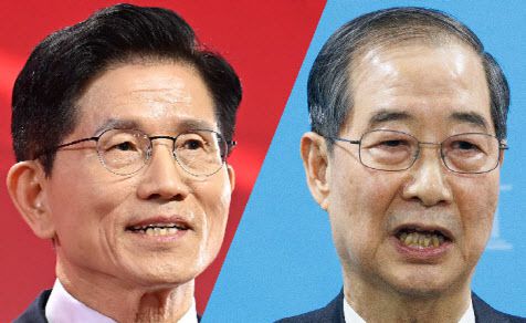 김문수 국민의힘 대선 후보, 한덕수 대선 예비후보 (사진=이데일리 DB)