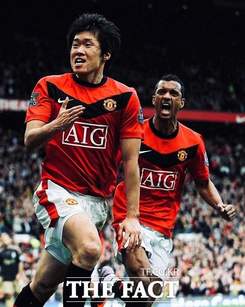 아시아 선수로는 최다 UCL 본선 기록 보유자인 '레전드' 박지성의 맨체스터 유나이티드 경기 장면./맨유 SNS