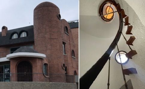 건축 거장 김중업이 1984년 서울 서대문구 연희동에 지은 가정집은 이제 손님들을 위한 카페가 됐다. 건물 외벽을 둘러싼 붉은 벽돌도, 창문도, 계단도 둥글둥글 곡선이 일렁이 듯 물결친다. /사진=서윤경 기자