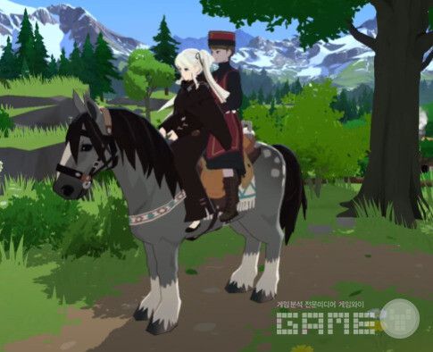 나오와 함께 말을 타고 마을로 향하자. 마비노기 모바일 / 게임와이 촬영
