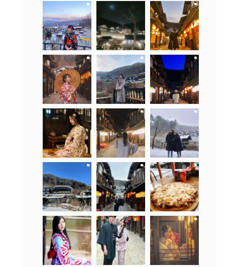 인스타그램에 '니지모리스튜디오'를 검색하면 수많은 인증 글과 사진을 찾을 수 있다. 기모노 차림의 사진이 유독 많다. 사진 인스타그램 캡처