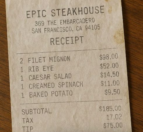 챗GPT로 생성한 가짜 영수증. 엑스(X)