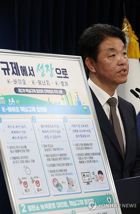 지난달 브리핑하는 손동균 규제조정실장[연합뉴스 자료사진]