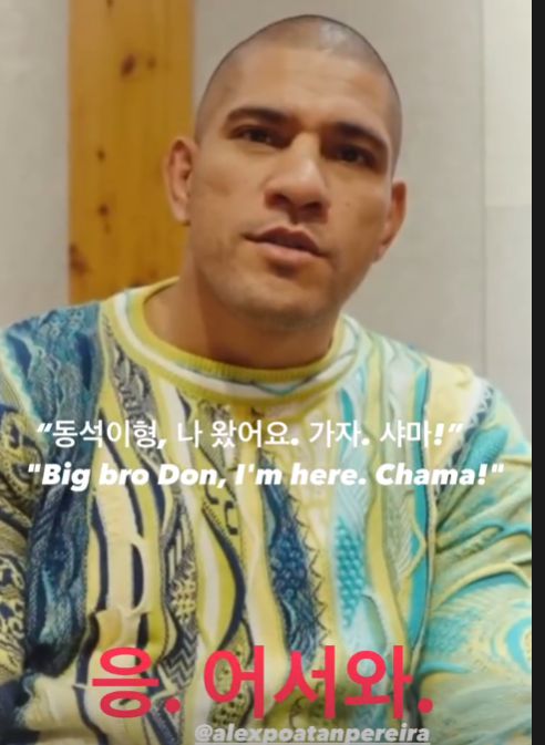 알렉스 페레이라가 마동석을 콜아웃하고 있다. [사진=마동석 SNS]
