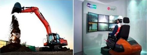 원격 제어 굴삭기 시연 사례 /사진제공=쿠오핀