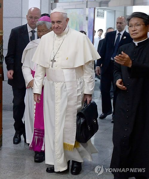 2014년 방한 당시 프란치스코 교황[연합뉴스 자료사진]