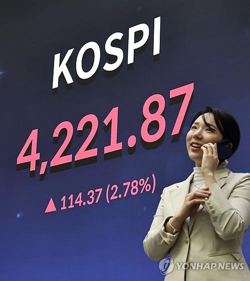 코스피 4,000 돌파[연합뉴스 자료사진]