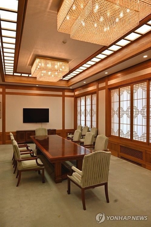 청와대 관저 접견실 모습. 〈사진-대통령실 제공〉