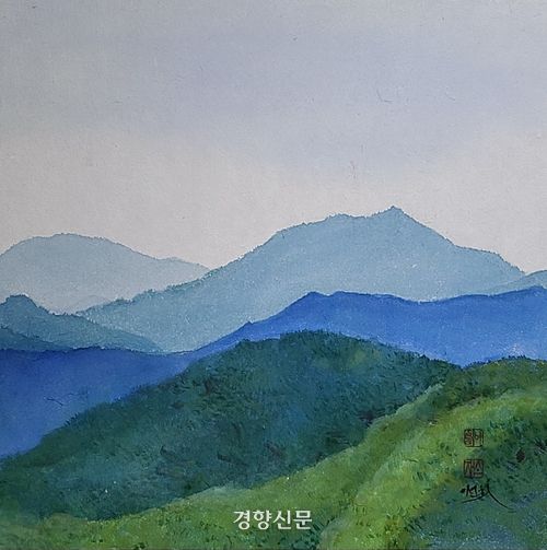 점동면 산｜한지 수묵담채｜33×33cm