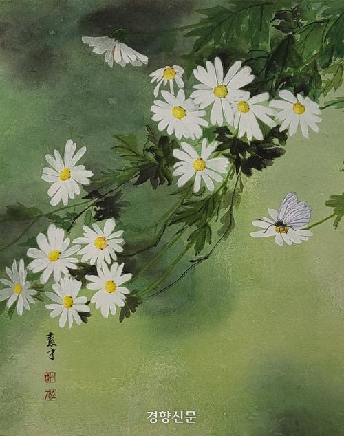 구절초｜한지 수묵담채｜35×45cm