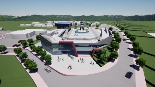 무주군은  12m 높이의 움직이는 태권V 조형물이 있는 태권브이랜드 조성을 추진 중이다.무주군 제공