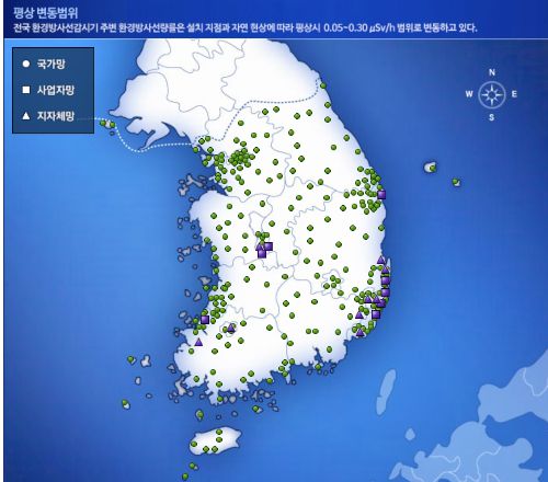 국가환경방사선자동감시망/사진= 국가환경방사선자동감시망 누리집 갈무리