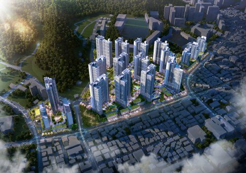 안양 어반포레 자연& e편한세상_조감도