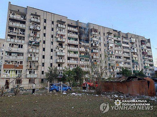 지난 6월 29일 러시아 드론 공격 받은 우크라이나 체르카시 아파트 /사진=연합뉴스