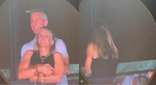 불륜 정황이 포착된 콜드플레이 콘서트 전광판 영상