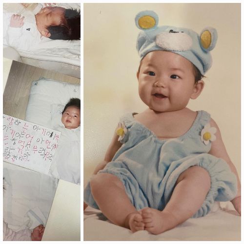 공개된 사진에는 카리나가 어린아이였을 때 찍힌 것으로, 그녀보다 5살 많은 언니가 카리나를 향해 사랑을 표현하는 메시지를 남겼다. 사진=카리나 SNS