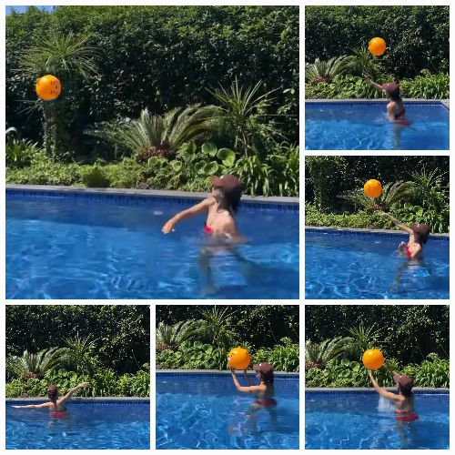 채정안이 착용한 갈색 모자는 수영복과 색상 대비를 이루며 전체적인 스타일에 포인트를 주었다.사진=채정안 SNS