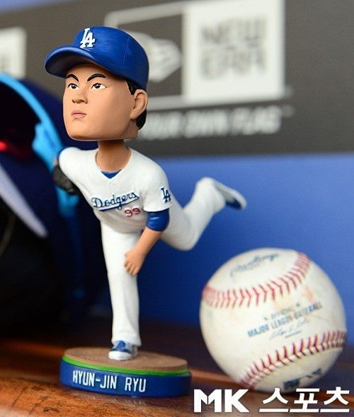 지난 2014년 다저스가 제작한 류현진 바블헤드의 모습. 사진= MK스포츠 DB