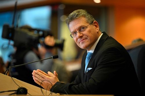 마로시 셰프초비치 무역·경제 담당 집행위원 [AFP = 연합뉴스]