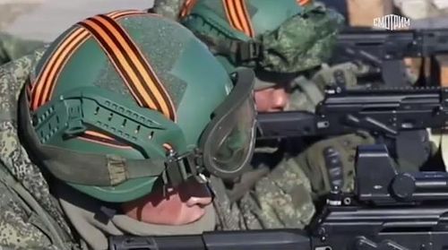 러 쿠르스크 전투 훈련하는 북한군. [사진 출처 = 블라디미르 솔로비요프 텔레그램 캡처]