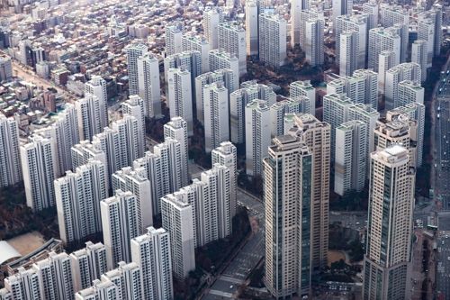 서울 송파구 잠실 롯데월드타워에서 바라본 인근 아파트 단지 [사진 출처 = 연합뉴스]